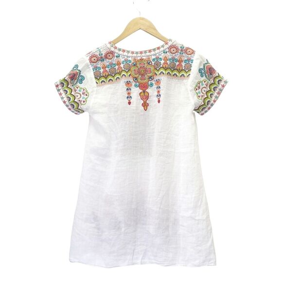 NWT Johnny Was Tamia Boho Drape Top Size XS White Embroidered Bohemian Tunic NEW - Picture 4 of 16